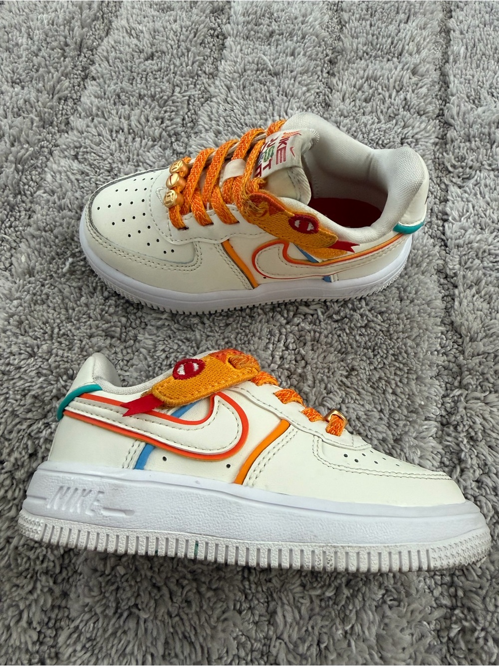 Nike Force 1 Low LV8 EasyOn PS “Year of the Snake’ Cream Size 8C